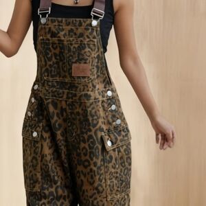 Leopard Print Overalls